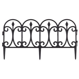 Sada 4 ks okrasných zahradních plůtků BASIL 60x33 cm černá