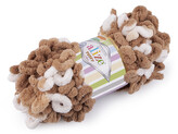 Pletací příze Alize Puffy color 100 g - 1 ks - 18 (6398) béžová tm. bílá