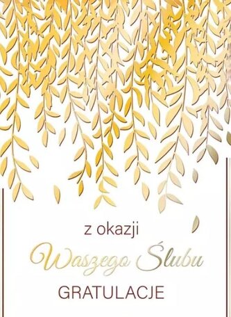 Karnet A5 Ślub Złote girlandy