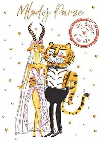 Karnet B6 Ślub Gazela i Tygrys