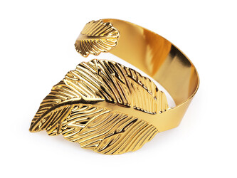 Kovový kroužek na ubrousek list - 10 ks - 2 zlatá