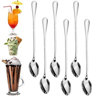 Kávové lžičky dlouhé 19,7 cm SPRINGOS LATTE nerez sada 6 ks