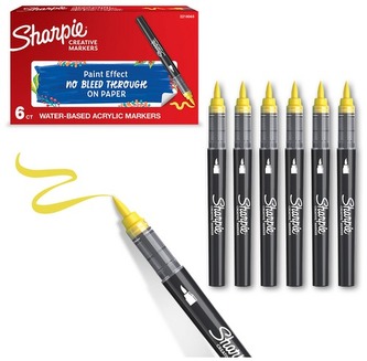 Marker akrylowy brush Yellow-żółty., Sharpie
