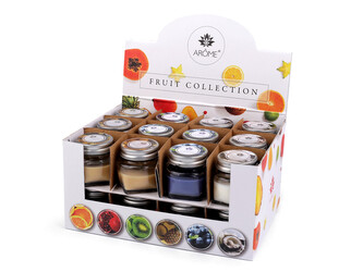 Malá vonná svíčka ve skle s jmenovkou 28 g - 24 ks - mix č. 3