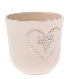 Keramický obal na květináč se srdcem, 0/24