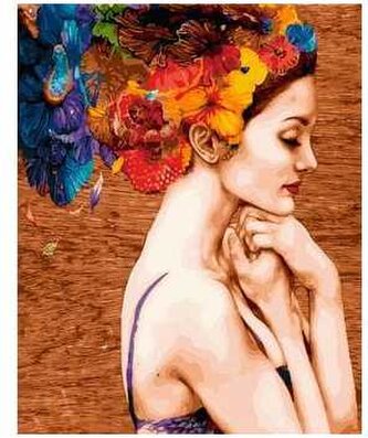 Numeromalowanie 40x50cm Kwiaty we włosach PC40501189, iPicasso