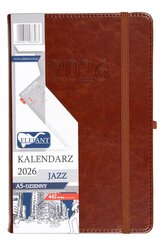 Kalendarz 2026 A5 dzienny Jazz brązowy
