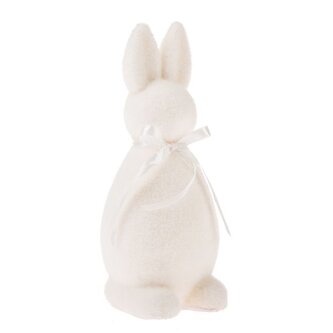 Plastový flokovaný zajíc - bílý, 0/12