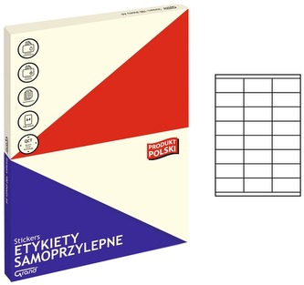 Etykiety samoprzylepne 70x36 mm białe 24 szt. x 100 ark. 013, Grand