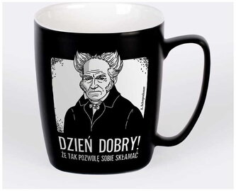 Kubek czarny z uchem Schopenhauer dzień dobry, Nadwyraz