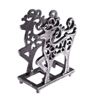 Litinový držák na ubrousky - sob - stříbrný, 4/16