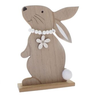 Dřevěný zajíc 22cm - hnědá, 6/36