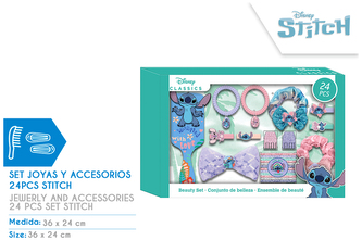 Zestaw akcesoriów do włosów i biżuterii 24-el. Stitch, Kids