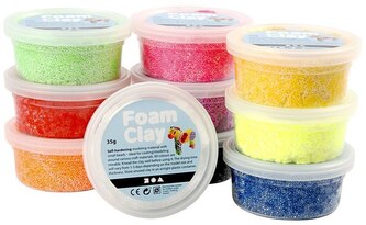 Pianka do modelowania, kolory podstawowe 10x35g, Foam Clay 78930, Creativ