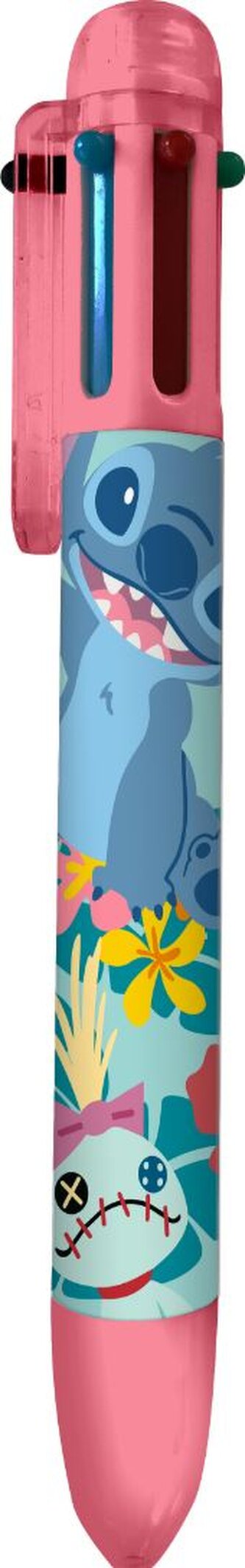 Plastová vícebarevná propiska Disney|Lilo & Stitch: Stitch 6 barev (3 x 17 x 3 cm)