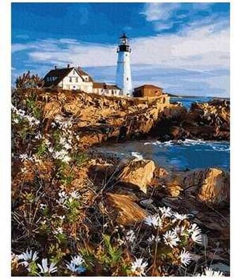 Numeromalowanie 40x50cm Latarnia na wybrzeżu BR4050572 (bez ramy), iPicasso