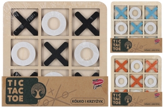 Gra kółko i krzyżyk drewniane 14x14cm, Mega Creative