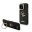 Guess PU Grained 4G Logo Stand Camera Frame Zadní Kryt pro iPhone 16 Pro Black