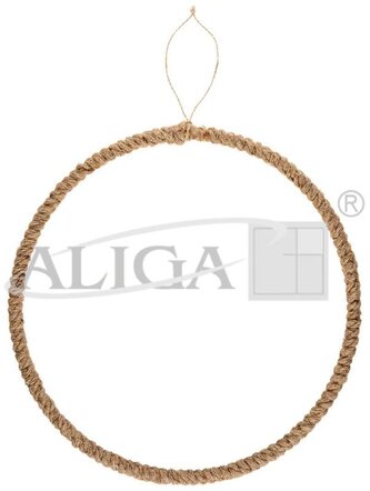 Ring metalowy SMJ-0338 pokryty jutowym sznurkiem śr. 30 cm, Aliga
