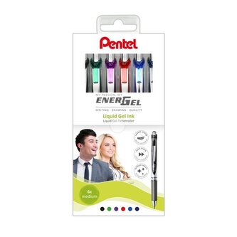 Gelový roller Pentel Energel, 0,7 mm, sada 6 barev