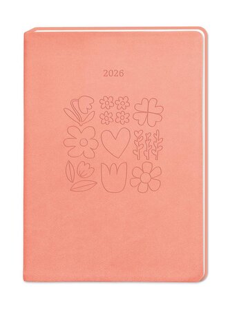 Terminplaner Lederlook 2026 Peach