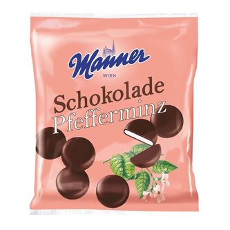 Čokoládky Manner - s mintovou náplní, 150g
