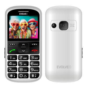 EVOLVEO EasyPhone XS, mobilní telefon pro seniory, bílý