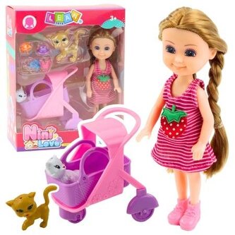 Lalka mini z akcesoriami różowa