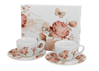 2 filiżanki espresso ze spodkami SECESJA