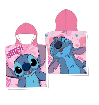 FAST DRY PONCHO 50X100 CM LILO AND STITCH PINK LIL36-5093 MICROFIBER