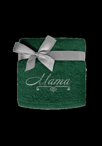 RĘCZNIK 50X90 HAFT MAMA BAW. ZIELONY 004