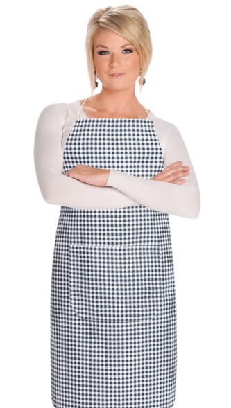 Kuchyňská zástěra BERTA - Šedá,Bílá - zástěra 67x84 cm