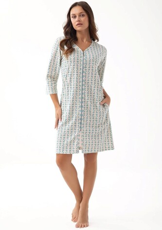 Szlafrok Luna 392 M-2XL L24 damski miętowy geometria L
