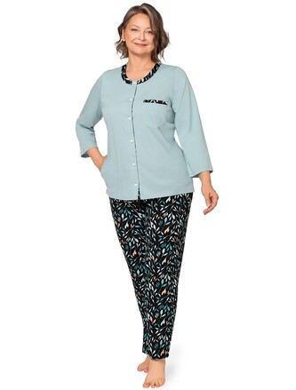 Piżama Martel Olga II 262 7/8 M-3XL rozpinana turkusowy XL