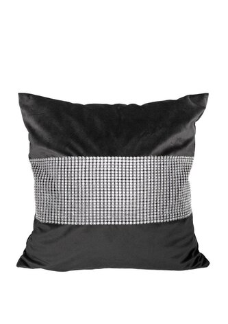 POSZEWKA 40X40CM CYRKONIE P4040/CYR/CZA VELVET CZARNA