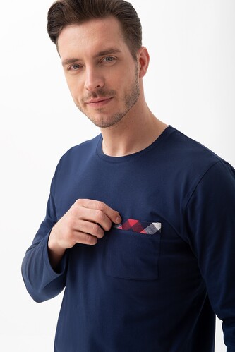 Piżama Luna 805 dł/r M-2XL Z24/25 męska granatowy XXL