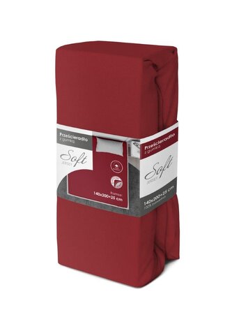 PRZEŚCIERADŁO SOFT 140X200+25 JERSEY GUMKA CZERWONY BAW.