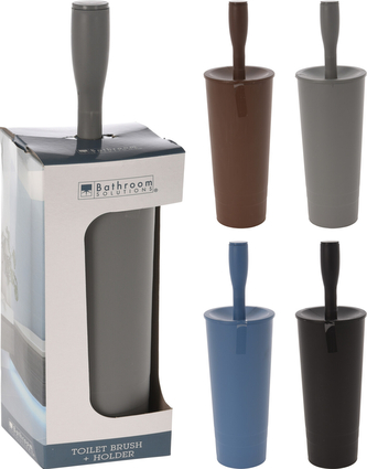 SZCZOTKA DO WC Z POJEMNIKIEM 4 KOLORY11,5X36,5CM