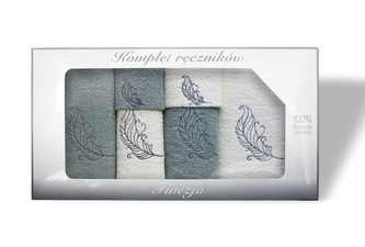 RĘCZNIK KPL.FINEZJA 6 SZT/2x30X50+2x50X90+2x70X140/ FROTTE KREM/ZIELONY