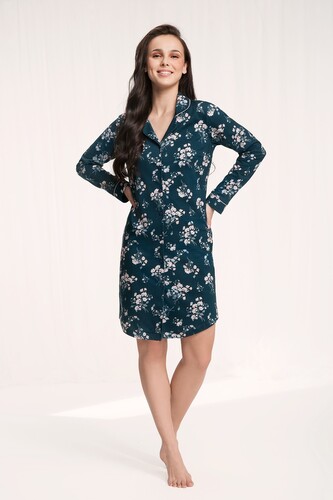 Koszula Luna 042 dł/r M-2XL kwiaty XL