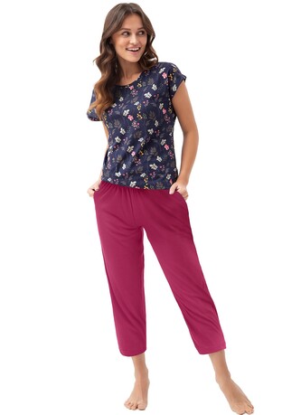 Piżama Luna 664 kr/r M-2XL L24 damska granatowy XL