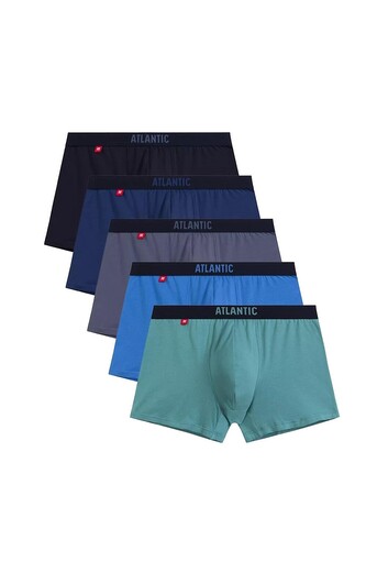 Bokserki Atlantic 5SMH-004/25 A'5 S-2XL zielony-granatowy-niebieski S