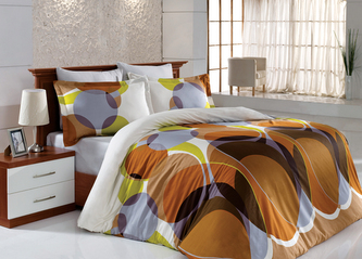 POŚCIEL KPL. VALENTINI DEKOR KAWA 160X200+2X70X80 SAT.BAW