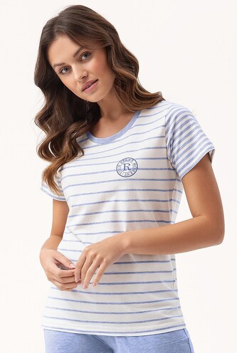 Piżama Luna 696 kr/r M-2XL L24 damska niebieski M