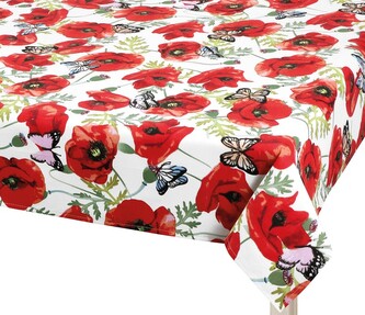 Ubrus BERTA - Červená,Bílá,Zelená - 120x140 cm