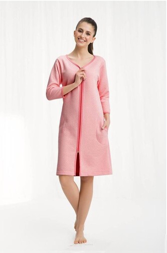 Szlafrok Luna 214 dł/r 4XL damski koralowy 4XL