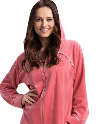 Szlafrok Luna 389 Velour 3XL Z24 damski koralowy 3XL