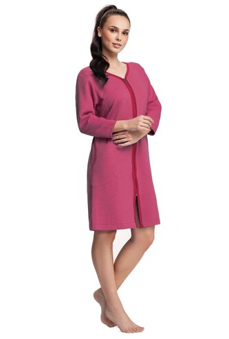 Szlafrok Luna 214 dł/r M-2XL damski malinowy L