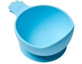 Miska silikonowa z przyssawką i uchwytem niebieska
