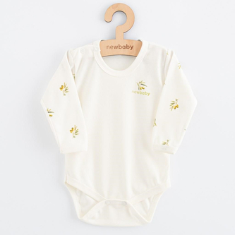 Kojenecké body s dlouhým rukávem z organické bavlny New Baby Olivy - velikost 86 (12-18m)